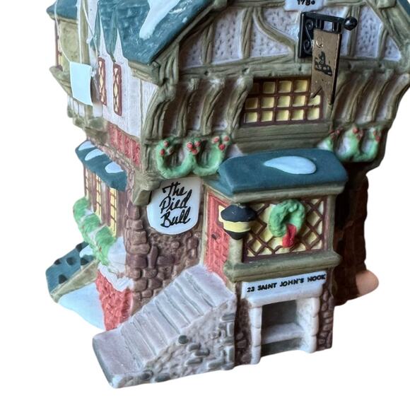 Dept 56 The Pied Bull Inn Ornament 1993 Dickens Village Heritage Pub - Picture 2 of 8